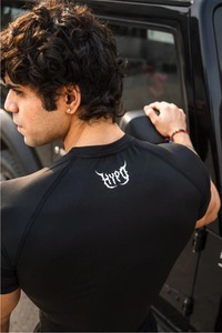 mens <b>compression</b> <b>shirt</b> gym fitness athletic wear quick dry stretch fabric training workout tee custom logo supplier - Product Image 4