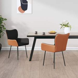 Ensemble de 2 chaises de salle à manger noires et marron - Product Image 1