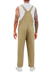 Salopette de travail en coton kaki pour homme, bretelles réglables, pantalon à bretelles confortable, uniforme - Product Image 2