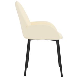 Juego de 2 Sillas de Comedor de Cuero Sintético Color Crema con Estructura Metálica y Madera Contrachapada, Tamaño Estándar para Hogar u Oficina - Product Image 5