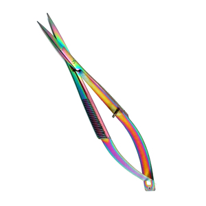 Ciseaux micro-courbés professionnels en acier inoxydable pour sourcils, cils, ongles et cuticules, avec micro-spring pour manucure - Product Image 5