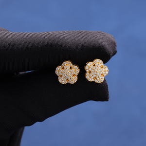 ต่างหูเพชรโมอิสซาไนต์รูปดอกไม้ เงินแท้ 925 ดีไซน์แบบกลุ่ม สีทอง หรูหรา ประกายระยิบระยับ สำหรับผู้หญิง ของขวัญ - Product Image 4