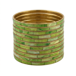 Luxury Handcrafted Bone Colored Bangle <b>Set</b> Artisan Ivory Resin Stack Sustainable Statement Jewelry for Boutique Retail - Product Image 1
