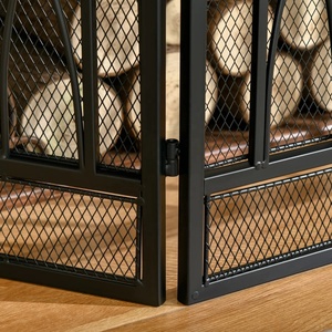 Diamond Wave Metal Fireplace <b>Screen</b> Folding Three Panel Fine Mesh Spark Guard Decorative Steel Hearth <b>Protector</b> - Product Image 4