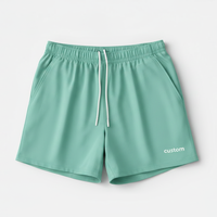 Shorts de pickleball professionnels pour hommes, coupe sportive, avec logo personnalisé sur le devant, taille mi-haute élastique, cordon de serrage, poche tissée, respirant, 120g