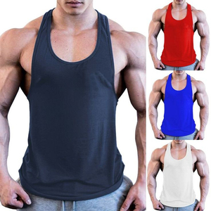 Latest Design Men's Gym Singlets Tank Tops 100% Polyester Quick Dry <b>Stringer</b> Bodybuilding Front Logo - Product Image 6
