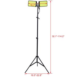 Lampada da Lavoro LED Portatile con Supporto a Treppiede a Doppia Testa, 11200 Lumen, Grado di Protezione IP66, Alimentazione AC per Costruzioni Esterne - Product Image 5