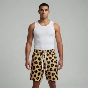 Shorts en maille unisexe Pro Performance rose vif à imprimé guépard par sublimation, tenue décontractée avec motif animalier audacieux et cordon de serrage ajustable - Product Image 3