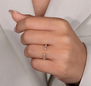 <b>Custom</b> Open Gap <b>Ring</b> 1.22 ctw CVD HPHT 14K Gold Real Lab Grown Diamond Wedding <b>Ring</b> Open Wedding Band Women's Cuff Stacking <b>Ring</b> - Product Image 4