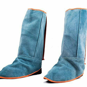 Chaussures de sécurité industrielles longues en cuir de vachette pleine fleur, imperméables, ignifuges et anti-étincelles pour le soudage sur le lieu de travail - Product Image 5