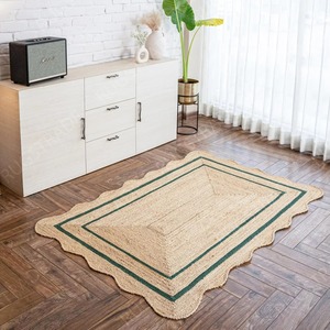 100% Jute Reversible Solid Pattern Modern Design Square Medium Thickness Jute <b>Mat</b> Rugs Export Quality Living Room Carpets <b>Large</b> - Product Image 5