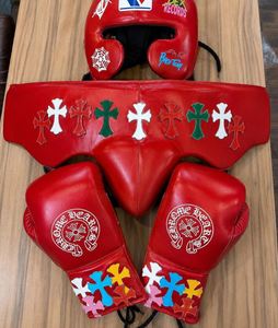 MC HEART Sanda Boxing Set Red <b>PVC</b> <b>Gloves</b> Headgear Groin Guard Protective Training Kit Lace-Up Closure Custom Packaging Unisex 14 - Product Image 1