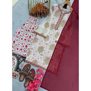 Conjunto de ropa de fiesta para mujer de diseñador con hermoso Top Plazzo y Dupatta - Product Image 5