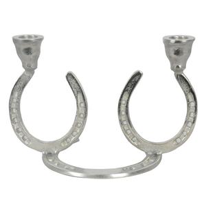 Decoración de mesa para sala de estar, candelabro de 2 brazos con forma de herradura, portavelas hecho a mano, artículos de regalo. - Product Image 1