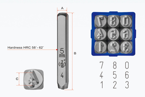 ชุดตัวอักษรเยอรมันขนาด 3 มม. ชุดตอกโลหะเหล็ก สำหรับทำเครื่องหมายบนโลหะ - Product Image 4