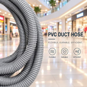 Manguera de PVC para conductos, 125 mm de diámetro interior, 5 pulgadas, rollo de 20 m, flexible, corrugada, para flujo de aire en talleres, OEM, ODM, pedidos personalizados, suministro a granel para proyectos, suministro B2B - Product Image 1