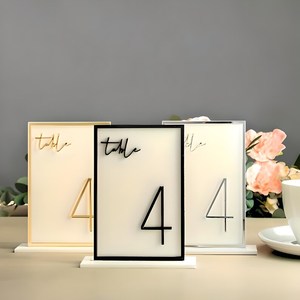 Modern Metal <b>Table</b> Number Stands with Place <b>Card</b> Holder for Event Decoration - Product Image 3