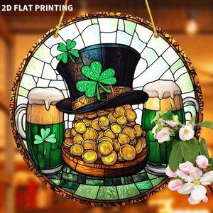 CIFbuy St. Patrick's Day Sun Catcher Irish Garden Home Decor Window Hanging Acrylic <b>Mirror</b> <b>Sheet</b> Crystal Suncatcher TikTok for - Product Image 5