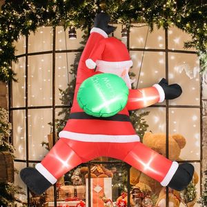 4.9 FT Lighted Christmas Inflatable Decoration Funny Hanging Santa Claus Gift Bag Outdoor Holiday Yard Decorations - Product Image 1