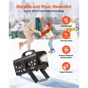 Machine à neige portable 800W, à main/suspendue, télécommande sans fil, réservoir 1L, poignée, pour décorations de fête en extérieur, kit de fabrication de neige - Product Image 4