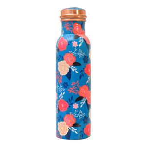 Custom Printed Pure Copper Water <b>Bottle</b> Leakproof Reusable Metal <b>Flask</b> Designer Ayurvedic Drinkware <b>Bottle</b> for Gym Gift <b>Bottle</b> - Product Image 2