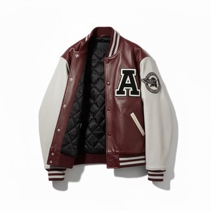 Vestes de baseball personnalisées pour hommes avec logo, uniformes scolaires, broderie chenille, col montant, style streetwear, service OEM - Product Image 1