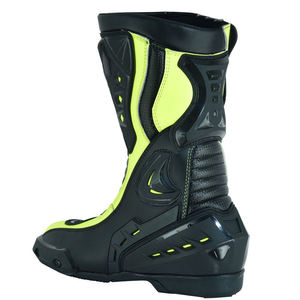 Bottes de moto pour homme noires et jaune fluo, imperméables, avec protection de la cheville, pour toutes les saisons, pour la course. - Product Image 4