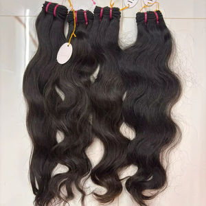 Cheveux humains indiens bruts bouclés crépus en lots, tissage de cheveux de temple non traités, couleur naturelle du cuir chevelu - Product Image 1