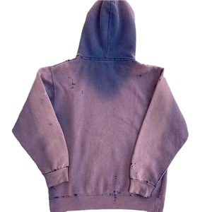 Sweat à capuche vierge personnalisé lavé à l'acide Vintage Wash Sun Faded Sweatshirts à capuche en coton lourd avec impression personnalisée pour hommes - Product Image 2