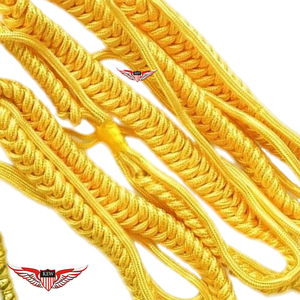 Aiguillette dorée, Aiguillette allemande, Cordon d'épaule, Aiguillettes de la Royal Navy, Aiguillette torsadée avec pointe dorée métallique - Product Image 3