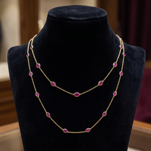 High Quality Handmade Jewelry Natural Ruby Oval Cut Gemstone Bezel Set Gold Plated Pendant Necklace <b>Gift</b> for Womens - Product Image 4