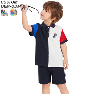 Polo en coton piqué tricoté à manches courtes avec col rabattu, logo personnalisé, t-shirt pour garçons et enfants - Product Image 5