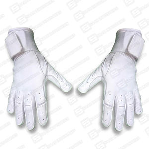 Venta caliente Full White Long Cuff Guantes de béisbol Cuero genuino Modelo más demandado en el mercado para guantes de bateo - Product Image 4