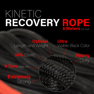 Cuerda de recuperación cinética Roadpower de 14 toneladas, cuerda de remolque resistente para vehículos todoterreno, cuerda elástica que absorbe impactos y maximiza la energía - Product Image 2