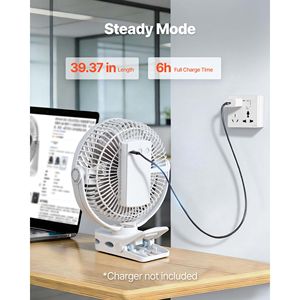 Ventilador USB Recargable Portátil y de Mano con 3 Velocidades, Modo de Circulación con Flujo de Aire Potente, Abrazadera Resistente, Ventilador de Clip Portátil de Larga Duración - Product Image 6