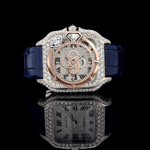 Reloj de Lujo con Diamantes Moissanite para Hombre, Reloj de Pulsera de Acero Inoxidable - Product Image 1