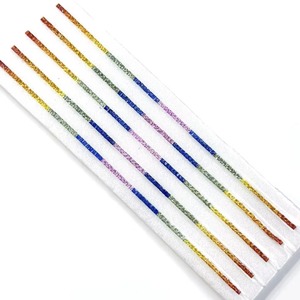 Saphir naturel multi-couleurs taille princesse carrée, pierre précieuse en vrac, prix de gros, 2MM 5MM, saphir facetté certifié IGI - Product Image 1