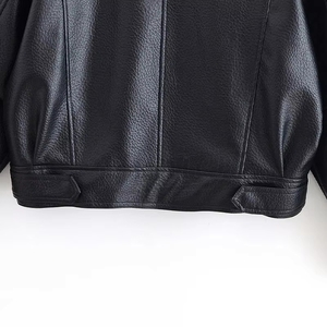 Chaqueta de Cuero Negra de Manga Larga, Estilo Otoñal, para Motocicleta, Marca Tamda International, Transpirable, Tallas Grandes, Personalizable para Equipos - Product Image 3