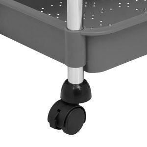 Chariot de cuisine gris à 5 niveaux 16,5"x11,4"x50,4" en fer et ABS, étagère de rangement - Product Image 6