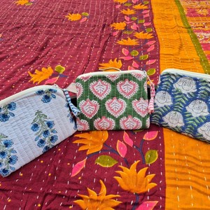 Handmade High quality vintage coin <b>pouch</b> Durable eco-friendly cotton wallet Handmade floral print change purse - Product Image 3