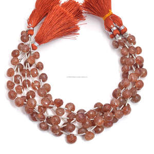 Hermosa forma de cebolla facetada de cuarzo de cobre Natural 8 pulgadas 8x8 8x8,5mm hebra de cuentas de piedras preciosas Premium para hacer joyería elegante - Product Image 1