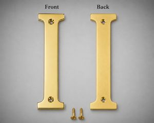 Letra Metálica I con Tornillos, Letra del Alfabeto para Placa de Nombre de Casa, Puerta Principal, Oficina, Hotel, Letrero de Tienda, Resistente al Óxido, Acabado Dorado - Product Image 4
