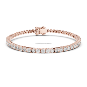 Pulsera moderna elegante de dos tonos de plata y oro de 10 quilates para mujer, joyería de mosaico de diamantes para cada ocasión - Product Image 1