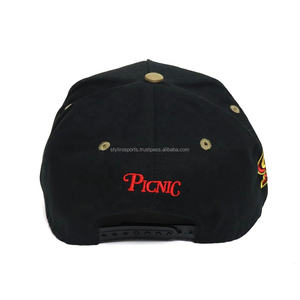 Custom Design 5 Panel A <b>Frame</b> Hats Flat <b>Embroidery</b> Fit Blank Black Wholesale Logo Men Sports Baseball Cap - Product Image 5