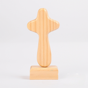 Meilleure vente : Croix en bois de 11 cm avec base magnétique, design Art Déco, couleur personnalisable – Cadeau d'encouragement chrétien - Product Image 4