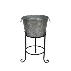 Wholesale Galvanized Double Beverage Tub with Stand Mobile Rolling Ice Bucket Cart Party <b>Drink</b> <b>Cooler</b> for Events and Catering - Product Image 6