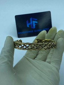 Bulk Premium Handcrafted Gold Plated <b>Copper</b> Brass Cuff <b>Bracelet</b> Vintage Style Unisex Wedding Adjustable Open Bangle - Product Image 4