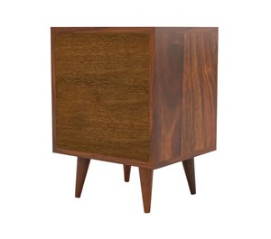 Mesa Auxiliar de Madera de Estilo Moderno de Mediados de Siglo |   Mesa de Noche para Hotel con 2 Cajones | Muebles de Madera al por Mayor B2B |   Exportación de Muebles de Jodhpur - Product Image 6