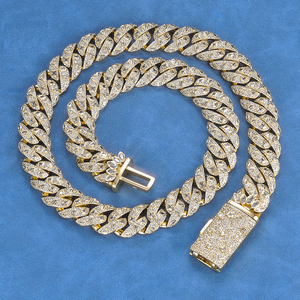 Collier ras du cou géométrique pour homme en argent 925 plaqué or rose avec moissanite taille baguette, chaîne à maillons 20 mm, bijoux hip-hop pour tous les jours - Product Image 5