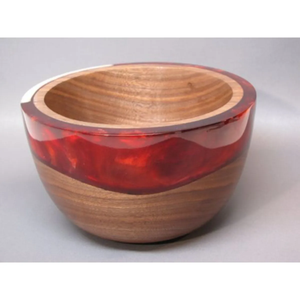 Cuenco de madera artesanal Artisan Grove con base verde, diseño minimalista para servir alimentos, cuenco decorativo de madera artesanal. - Product Image 6